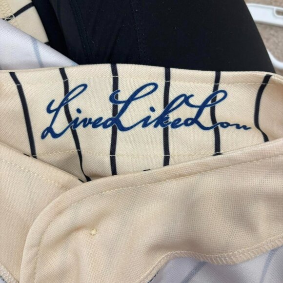 Phi Delt LiveLikeLou Cream Pinstripe Baseball Jersey - Size M - Picture 7 of 8